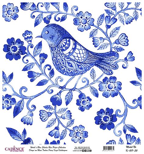 Dünyanın Mavi Tonları Pirinç Dekopaj Kağıdı - K-017