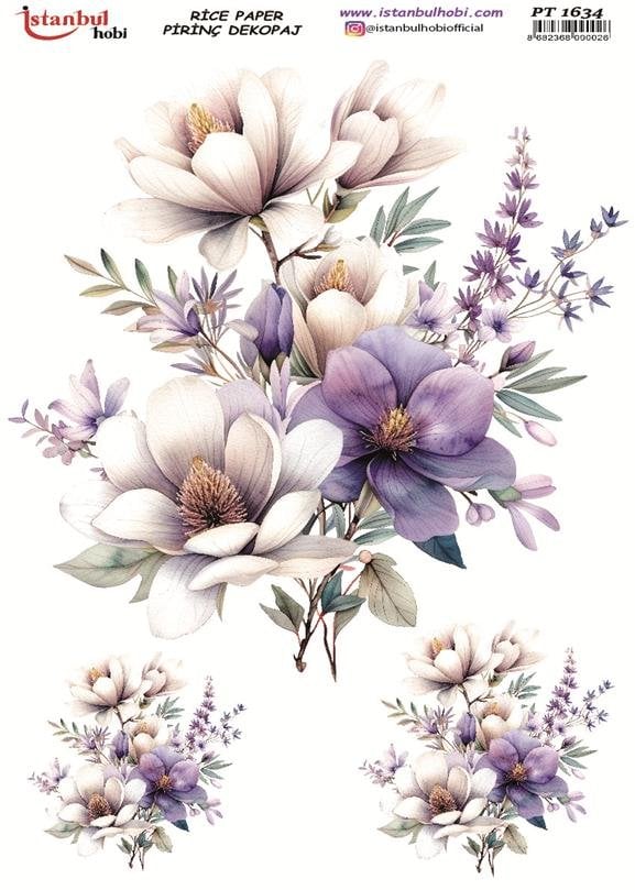Pirinç Dekopaj Kağıdı 30x42cm PT-1634 Çiçekler