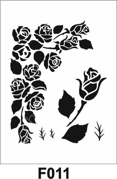 Çiçek Desen Stencil Şablon (21x30) F-011