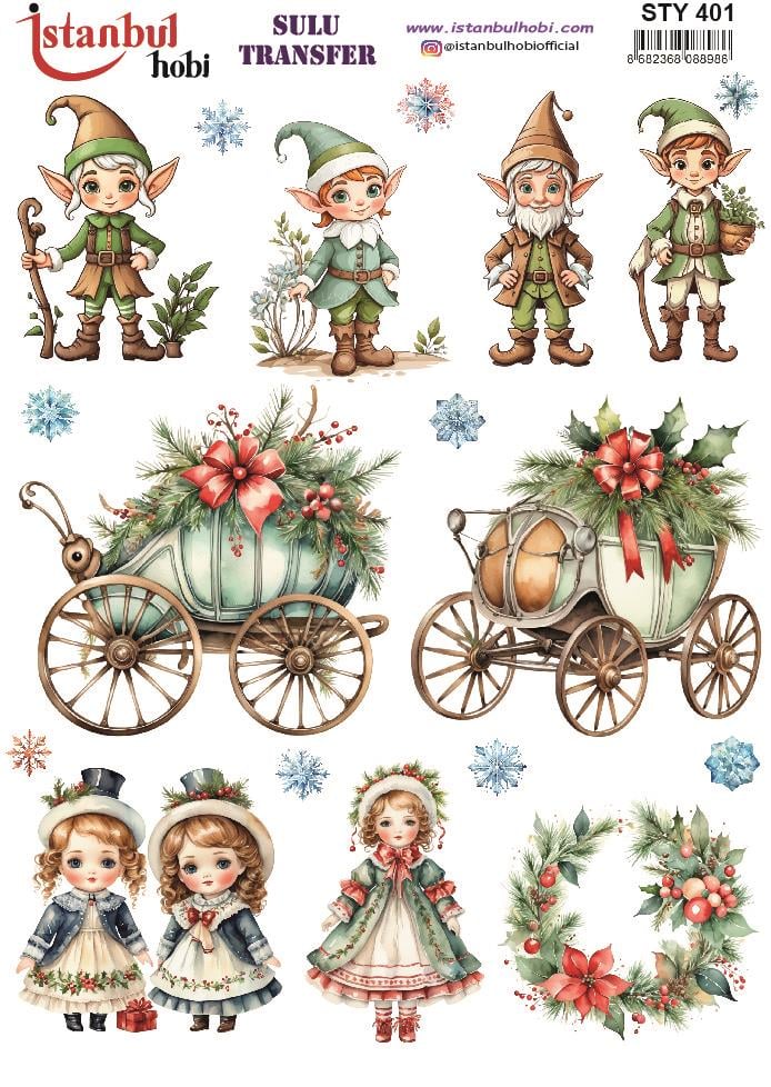 Yılbaşı Sulu Transfer 25x35cm STY401