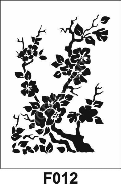 Çiçek Desen Stencil Şablon (21x30) F-012