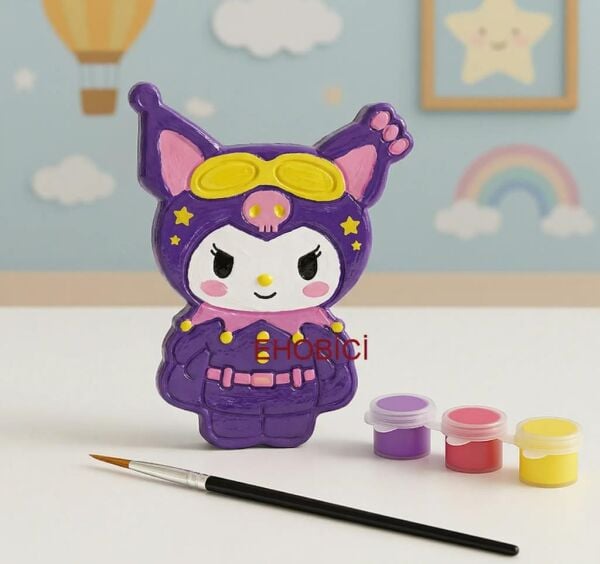 Ehobici Taş Boyama Seti Kuromi 3 Renk Akrilik Boya 5ml + Fırça