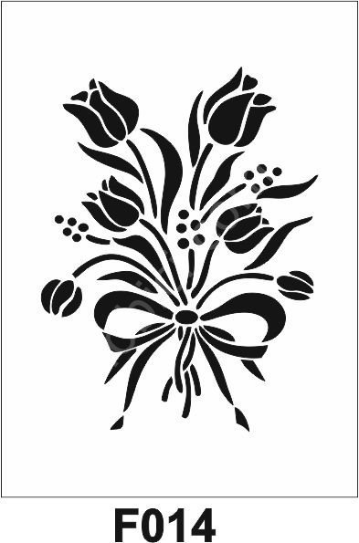 Çiçek Desen Stencil Şablon (21x30) F-014