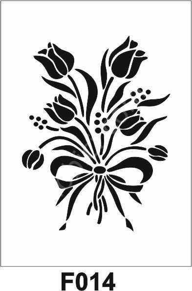 Çiçek Desen Stencil Şablon (21x30) F-014