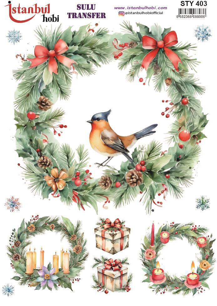 Yılbaşı Sulu Transfer 25x35cm STY403