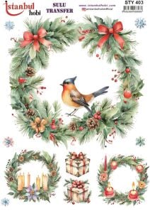 Yılbaşı Sulu Transfer 25x35cm STY403