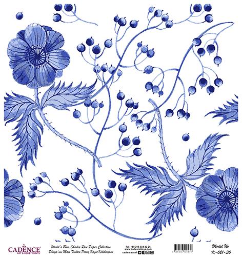 Dünyanın Mavi Tonları Pirinç Dekopaj Kağıdı - K-021