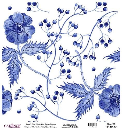 Dünyanın Mavi Tonları Pirinç Dekopaj Kağıdı - K-021