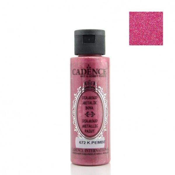 Cadence Diamond Metalik Boya 672 Koyu Pembe 70ML