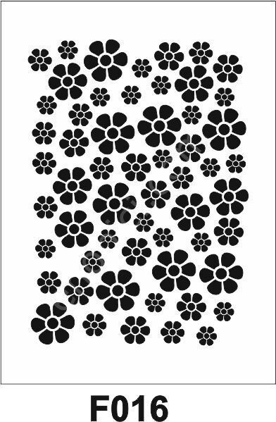 Çiçek Desen Stencil Şablon (21x30) F-016