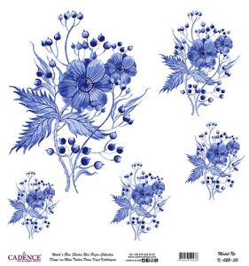 Dünyanın Mavi Tonları Pirinç Dekopaj Kağıdı - K-022