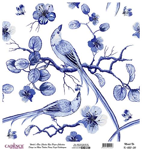 Dünyanın Mavi Tonları Pirinç Dekopaj Kağıdı - K-023