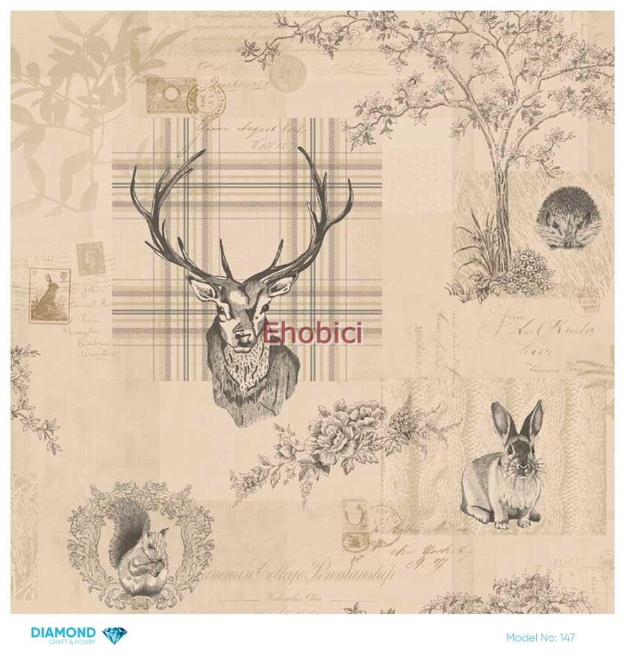 Diamond Pirinç Dekopaj Kağıdı - 147 - 30x30