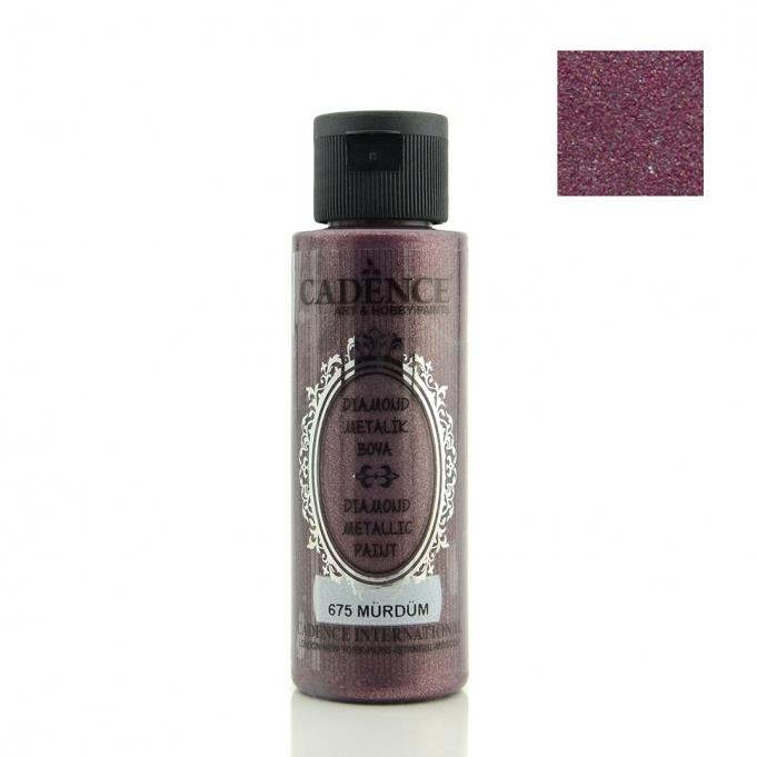 Cadence Diamond Metalik Boya 675 Mürdüm 70ML