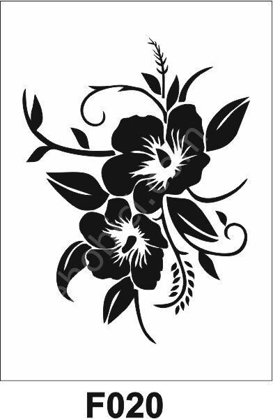 Çiçek Desen Stencil Şablon (21x30) F-020