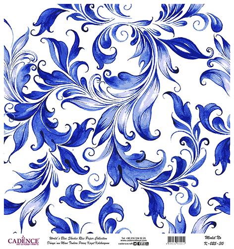 Dünyanın Mavi Tonları Pirinç Dekopaj Kağıdı - K-025