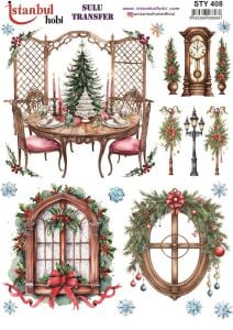 Yılbaşı Sulu Transfer 25x35cm STY408