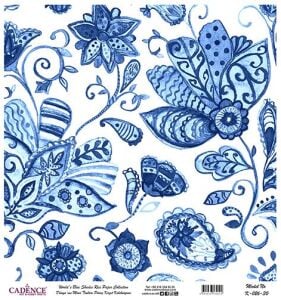 Dünyanın Mavi Tonları Pirinç Dekopaj Kağıdı - K-026