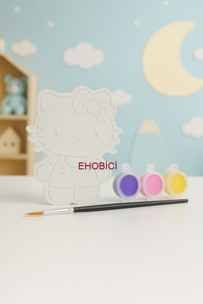 Ehobici Taş Boyama Seti Hello Kitty 3 Renk Akrilik Boya 5ml + Fırça