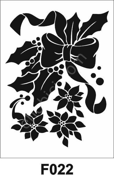 Çiçek Desen Stencil Şablon (21x30) F-022