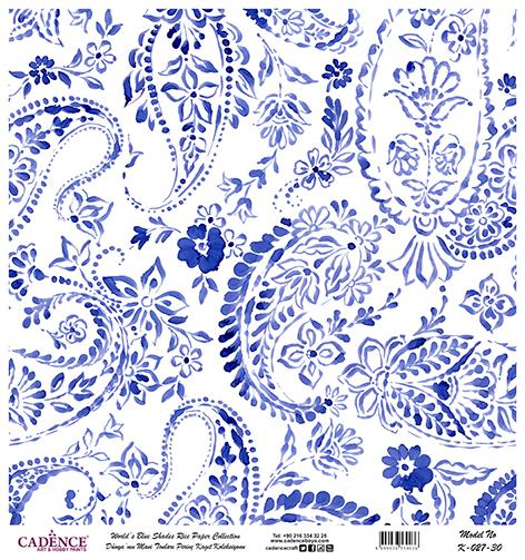 Dünyanın Mavi Tonları Pirinç Dekopaj Kağıdı - K-027