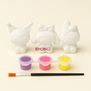 Ehobici Taş Boyama Seti Kuromi ve Arkadaşları 3 Renk Akrilik Boya 5ml + Fırça