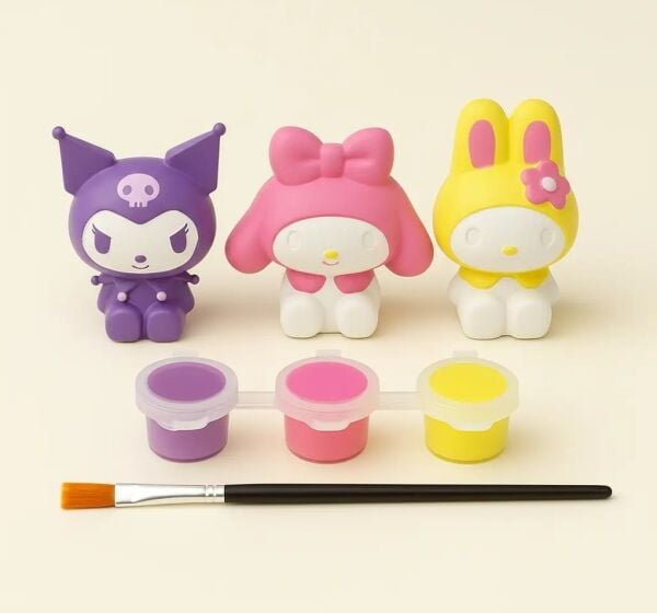 Ehobici Taş Boyama Seti Kuromi ve Arkadaşları 3 Renk Akrilik Boya 5ml + Fırça