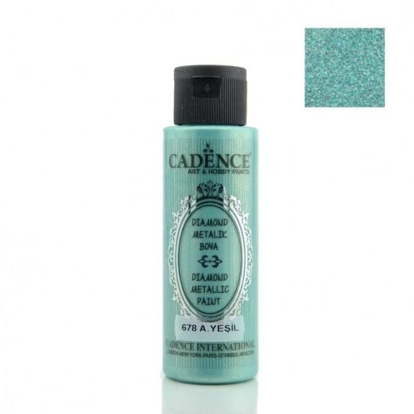 Cadence Diamond Metalik Boya 678 Açık Yeşil 70ML