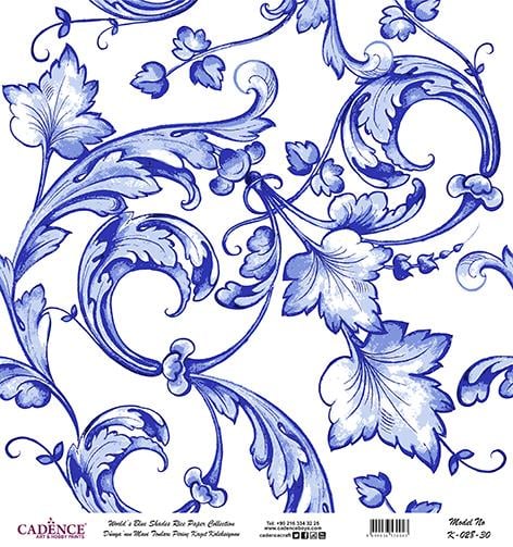 Dünyanın Mavi Tonları Pirinç Dekopaj Kağıdı - K-028