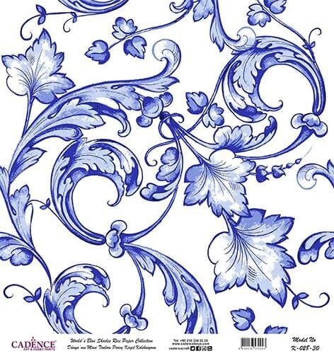 Dünyanın Mavi Tonları Pirinç Dekopaj Kağıdı - K-028