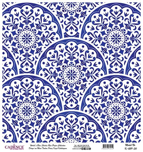 Dünyanın Mavi Tonları Pirinç Dekopaj Kağıdı - K-029