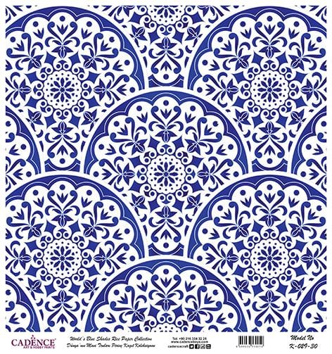 Dünyanın Mavi Tonları Pirinç Dekopaj Kağıdı - K-029