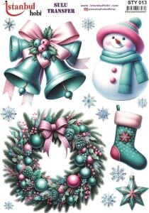 Yılbaşı Sulu Transfer 25x35cm STY013