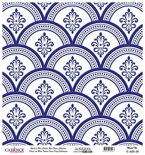 Dünyanın Mavi Tonları Pirinç Dekopaj Kağıdı - K-030