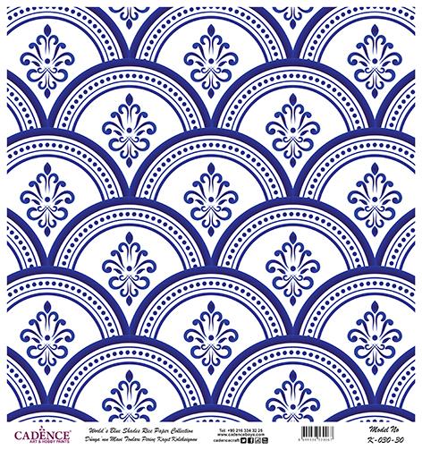 Dünyanın Mavi Tonları Pirinç Dekopaj Kağıdı - K-030