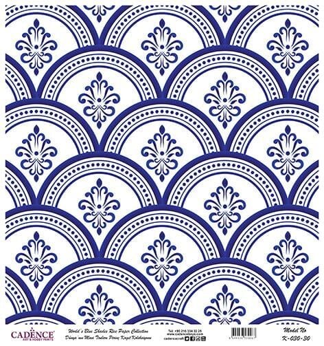 Dünyanın Mavi Tonları Pirinç Dekopaj Kağıdı - K-030