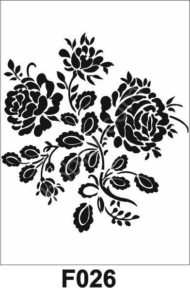 Çiçek Desen Stencil Şablon (25x25) F-026
