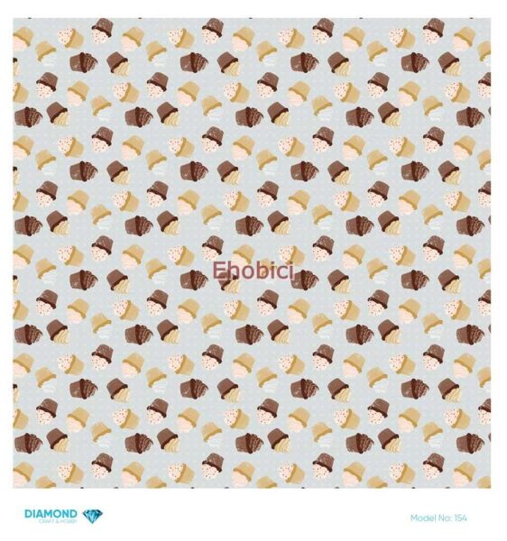 Diamond Pirinç Dekopaj Kağıdı - 154 - 30x30