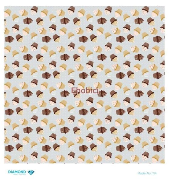 Diamond Pirinç Dekopaj Kağıdı - 154 - 30x30