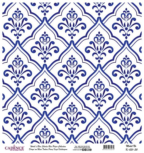 Dünyanın Mavi Tonları Pirinç Dekopaj Kağıdı - K-031