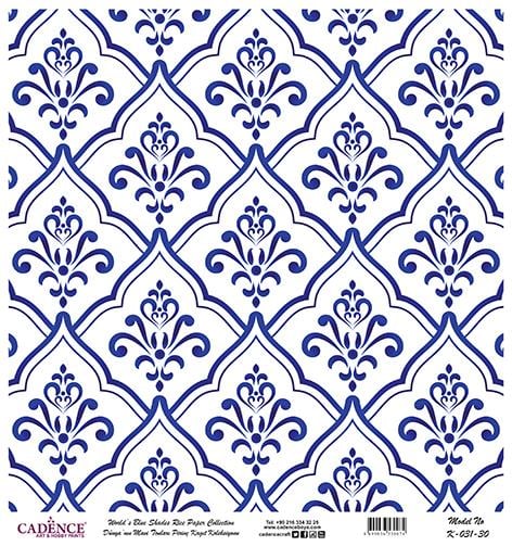 Dünyanın Mavi Tonları Pirinç Dekopaj Kağıdı - K-031