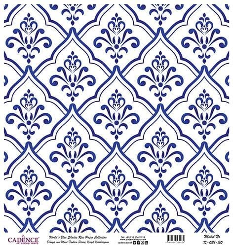 Dünyanın Mavi Tonları Pirinç Dekopaj Kağıdı - K-031