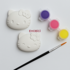 Ehobici Taş Boyama Seti Hello Kitty 3 Renk Akrilik Boya 5ml + Fırça