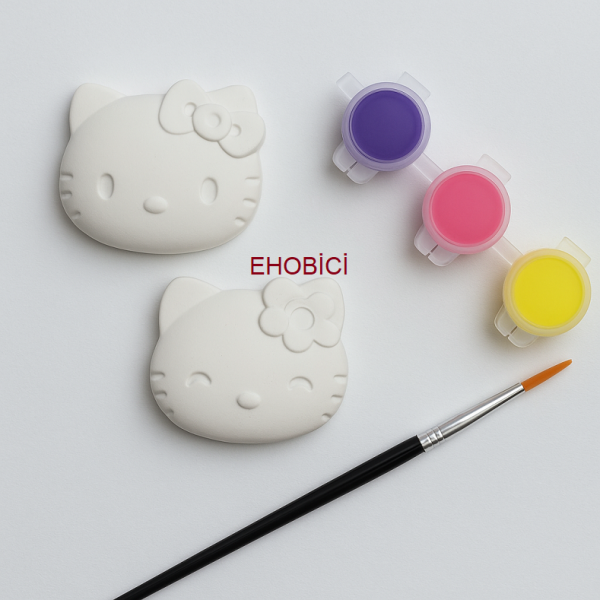 Ehobici Taş Boyama Seti Hello Kitty 3 Renk Akrilik Boya 5ml + Fırça