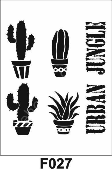 Çiçek Desen Stencil Şablon (25x25) F-027