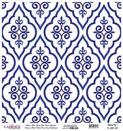 Dünyanın Mavi Tonları Pirinç Dekopaj Kağıdı - K-032