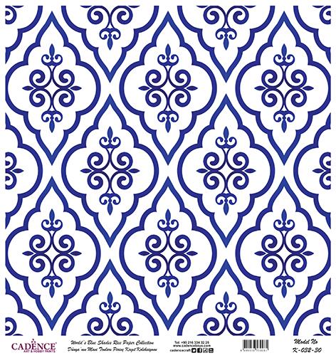 Dünyanın Mavi Tonları Pirinç Dekopaj Kağıdı - K-032