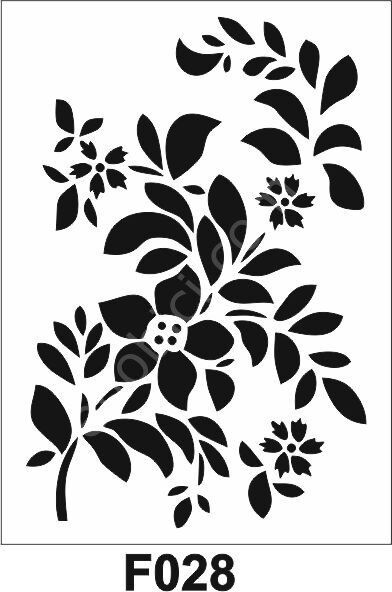 Çiçek Desen Stencil Şablon (21x30) F-028