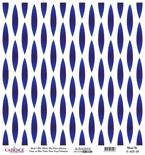 Dünyanın Mavi Tonları Pirinç Dekopaj Kağıdı - K-033