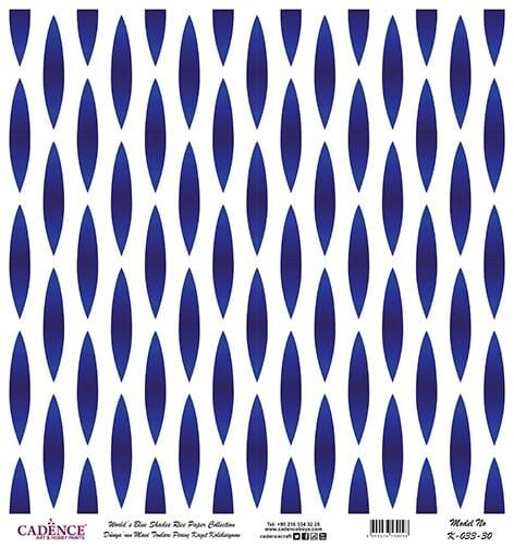 Dünyanın Mavi Tonları Pirinç Dekopaj Kağıdı - K-033